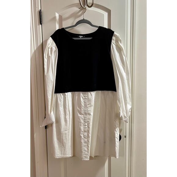 Black and White Twofer Sweater Mini Dress - NWT - 20W - Picture 4 of 8